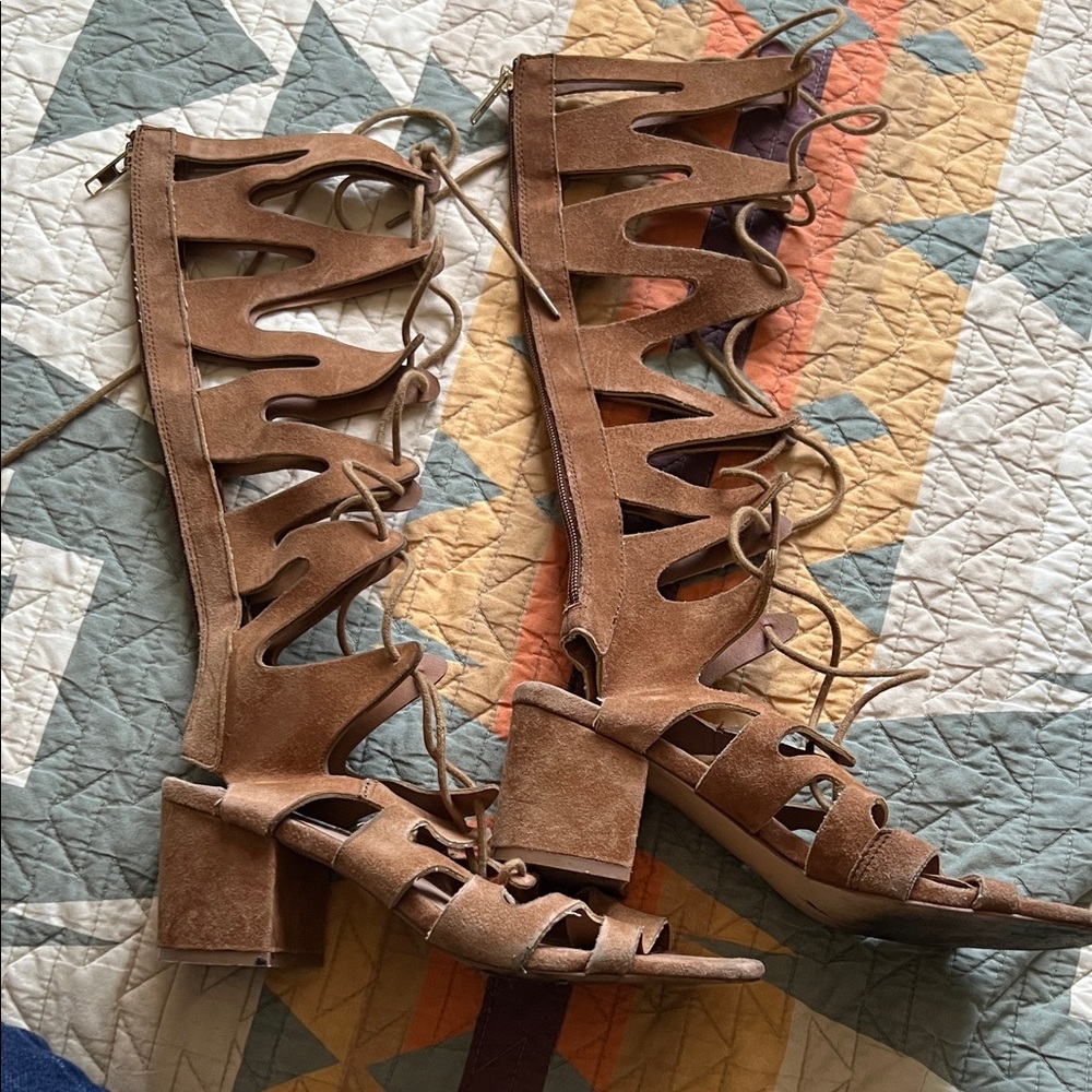 Steve Madden Tan Cutout Heeled Sandals